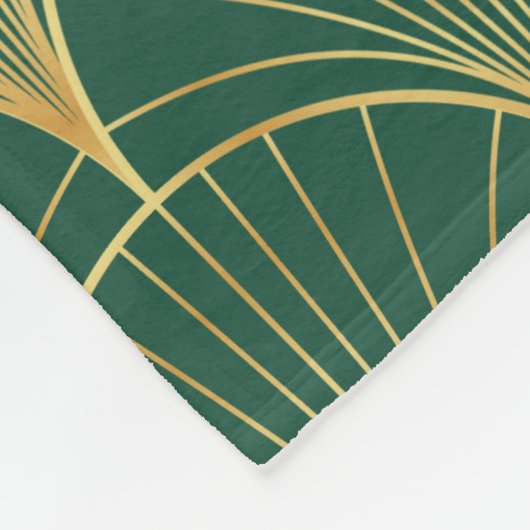 Couverture Polaire Motif en feuille de palme sur arrière - plan vert (Coin)