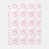 Couverture Polaire Motif en forme de coeur rose (Devant)