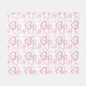Couverture Polaire Motif en forme de coeur rose (Devant (Horizontal))