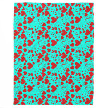 Motif en forme de coeur rouge en turquoise vide