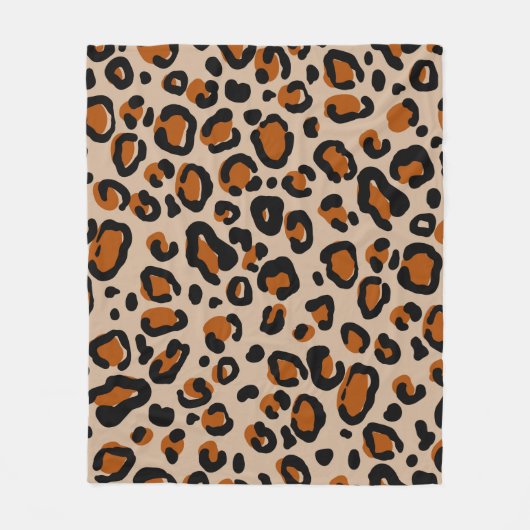 Couverture Polaire Motif en fourrure de léopard (Devant)