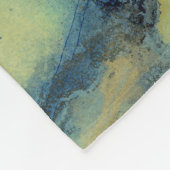 Couverture Polaire Motif en marbre Abstrait bleu jaune (Coin)