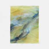 Couverture Polaire Motif en marbre Abstrait bleu jaune (Devant)