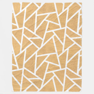 Couverture Polaire Motif en mosaïque jaune et blanc