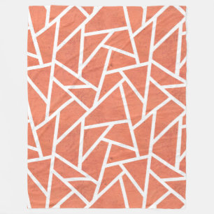 Couverture Polaire Motif en mosaïque orange mandarin