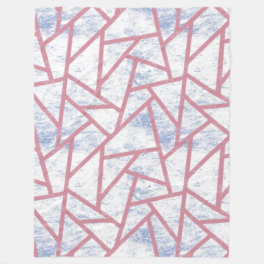 Couverture Polaire Motif en mosaïque rose et bleu (Devant)