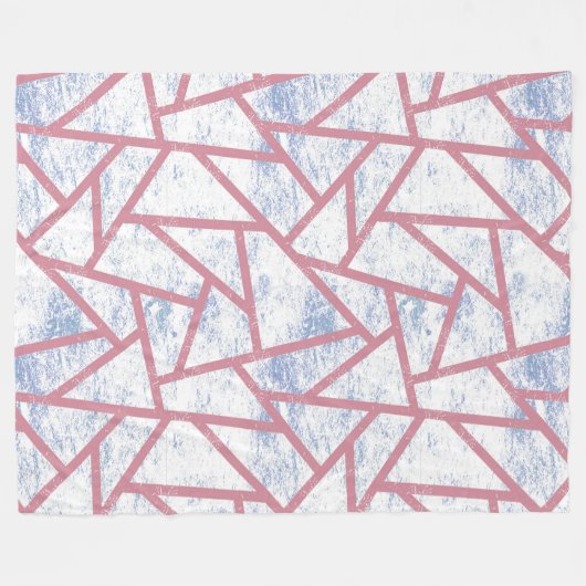 Couverture Polaire Motif en mosaïque rose et bleu (Devant (Horizontal))