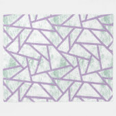 Couverture Polaire Motif en mosaïque vert clair et lavande (Devant (Horizontal))