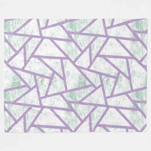Couverture Polaire Motif en mosaïque vert clair et lavande (Devant (Horizontal))