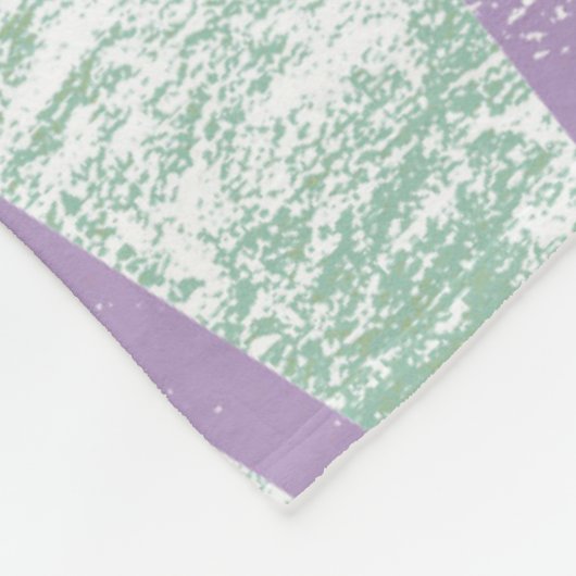 Couverture Polaire Motif en mosaïque vert clair et lavande (Coin)
