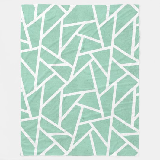 Couverture Polaire Motif en mosaïque verte et blanche (Devant)