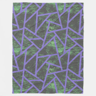 Couverture Polaire Motif en mosaïque violet et verte