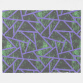 Couverture Polaire Motif en mosaïque violet et verte (Devant (Horizontal))