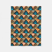 Couverture Polaire Motif en or feuille de palme géométrique Art Déco (Devant)