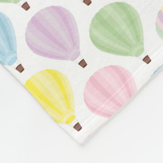 Couverture Polaire Motif en pastel chaud de ballon à air (Coin)