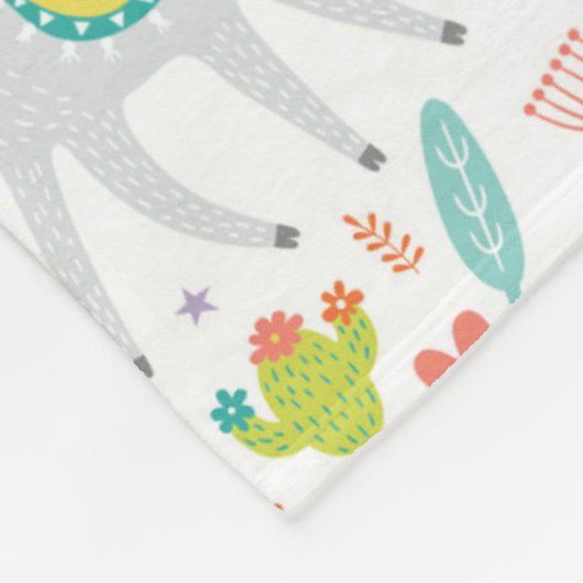 Couverture Polaire Motif en pastel mignon de lama (Coin)
