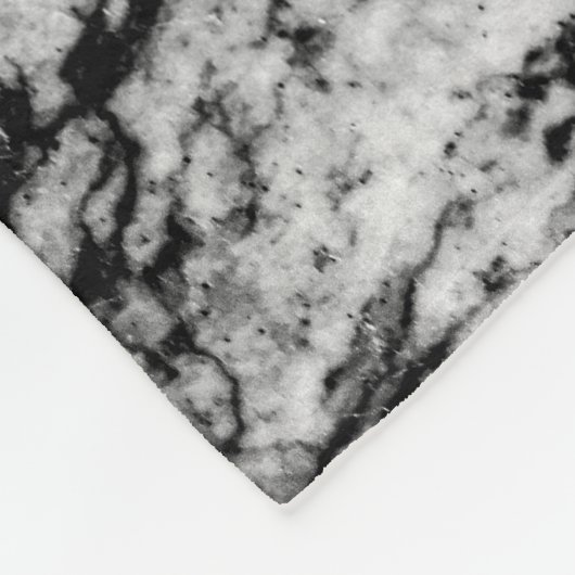 Couverture Polaire Motif en pierre de marbre noir et blanc (Coin)
