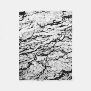 Couverture Polaire Motif en pierre de marbre noir et blanc