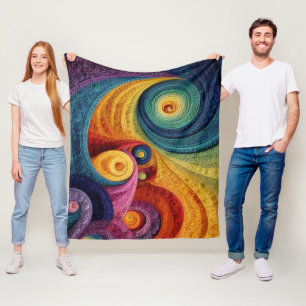 Couverture Polaire Motif en spirale abstrait Texture de tourbillon 3D
