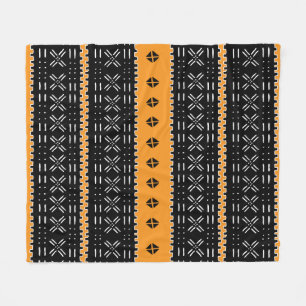 Couverture Polaire Motif en tissu de boue noir et blanc