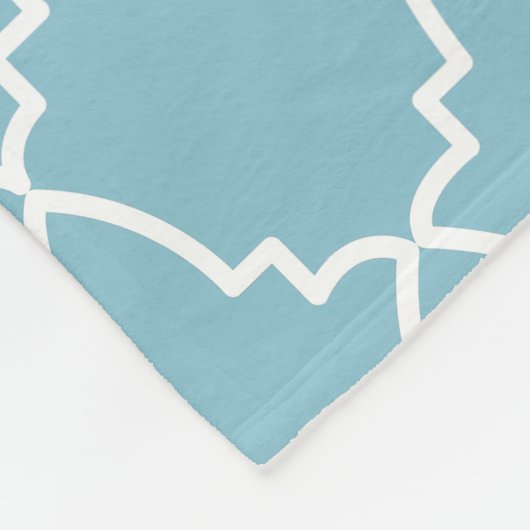 Couverture Polaire Motif en treillis marocain bleu clair (Coin)