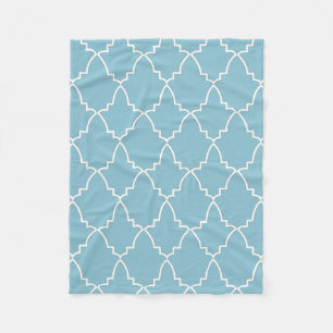 Couverture Polaire Motif en treillis marocain bleu clair