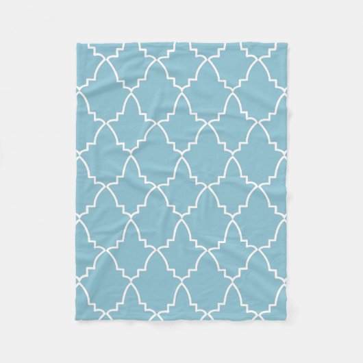 Couverture Polaire Motif en treillis marocain bleu clair (Devant)