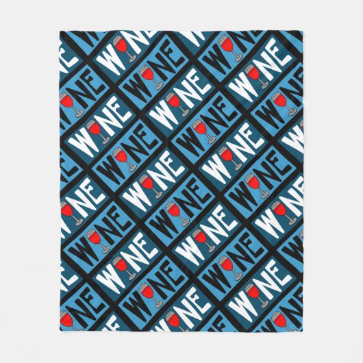 Couverture Polaire Motif en verre de vin rouge (Devant)