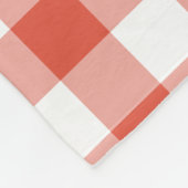 Couverture Polaire Motif En vichy orange et blanc (Coin)