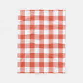 Couverture Polaire Motif En vichy orange et blanc (Devant)