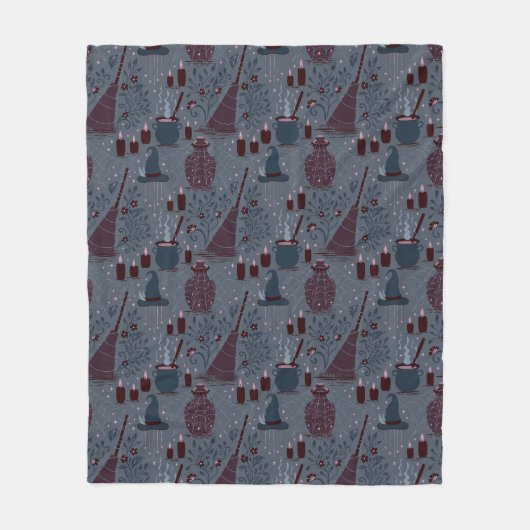 Couverture Polaire Motif ensorcelant d'Halloween au clair de lune (Devant)
