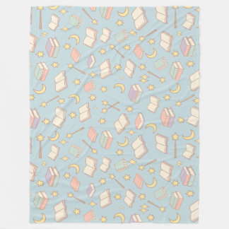 Couverture Polaire Motif esthétique de livre magique bleu