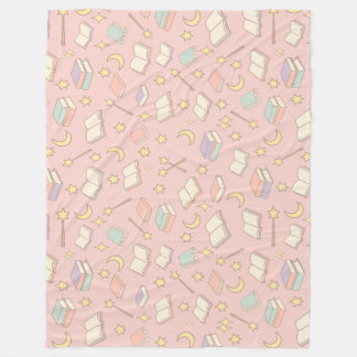 Couverture Polaire Motif esthétique de livre magique rose