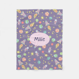 Couverture Polaire Motif et nom de l'espace de la fusée violette de