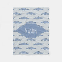 Motif et nom du crocodile de Boy's Cute Blue Safar