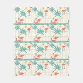 Couverture Polaire Motif Été Rétro Flamingo Piscine (2) (Devant)