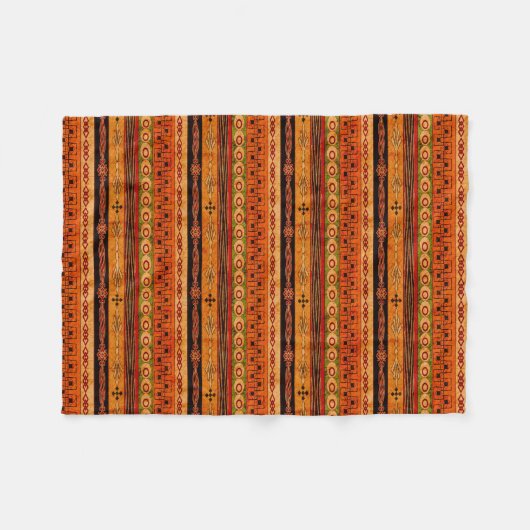Couverture Polaire Motif ethnique africain rayé. (Devant (Horizontal))