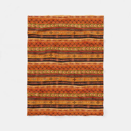 Couverture Polaire Motif ethnique africain rayé. (Devant)
