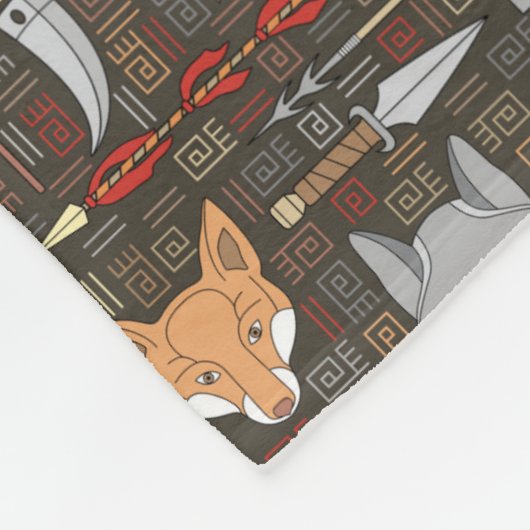 Couverture Polaire Motif ethnique de chasse (Coin)
