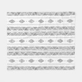 Couverture Polaire Motif ethnique moderne de la tribu des Boho blancs (Devant (Horizontal))