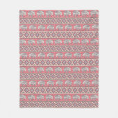 Couverture Polaire Motif ethnique rose d'éléphant (Devant)