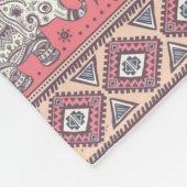 Couverture Polaire Motif ethnique rose d'éléphant (Coin)
