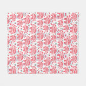 Couverture Polaire Motif ethnique rouge d'éléphant (Devant (Horizontal))