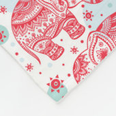 Couverture Polaire Motif ethnique rouge d'éléphant (Coin)