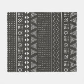 Couverture Polaire Motif ethnique tribal noir et blanc avec géométrie (Devant (Horizontal))
