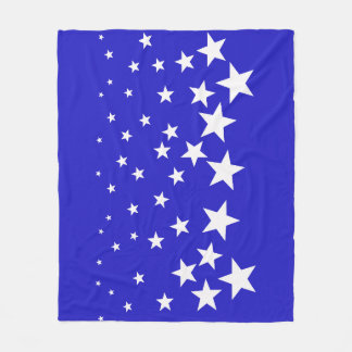 Couverture Polaire Motif étoile blanche sur arrière - plan bleu