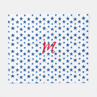 Couverture Polaire Motif Étoile Personnalisable Bleu Et Blanc
