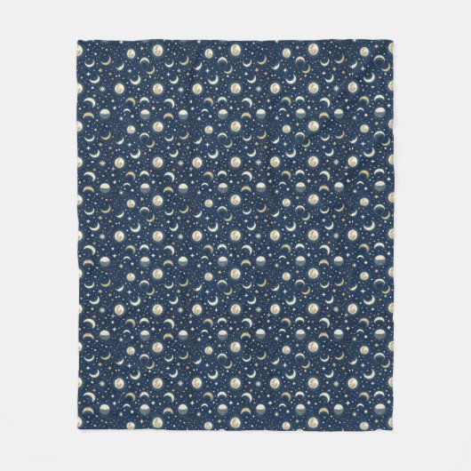Couverture Polaire Motif Étoiles et Lune (Devant)