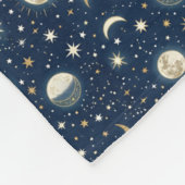 Couverture Polaire Motif Étoiles et Lune (Coin)