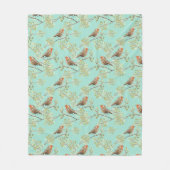 Couverture Polaire Motif européen vintage peint Robin Bird (Devant)